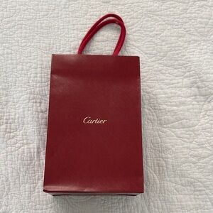 Cartier Burgundy Gift Bag with Logo
